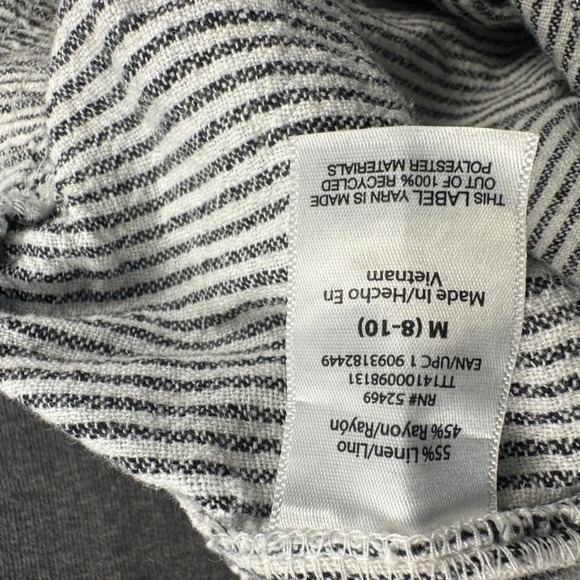 Time and Tru Womens Medium Striped Wide Leg Linen Blend Pants Black White M 8-10 - Picture 9 of 10